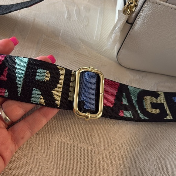 NWT Karl Lagerfeld Simone Lunchbox Double zip Crossbody Bag pebble white leather - Picture 7 of 17